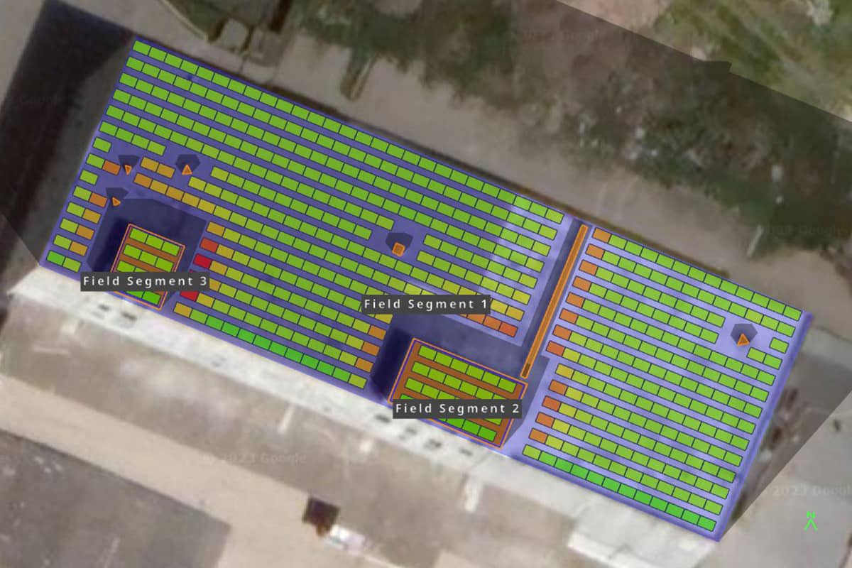 Схематическое изображение затенения солнечных панелей