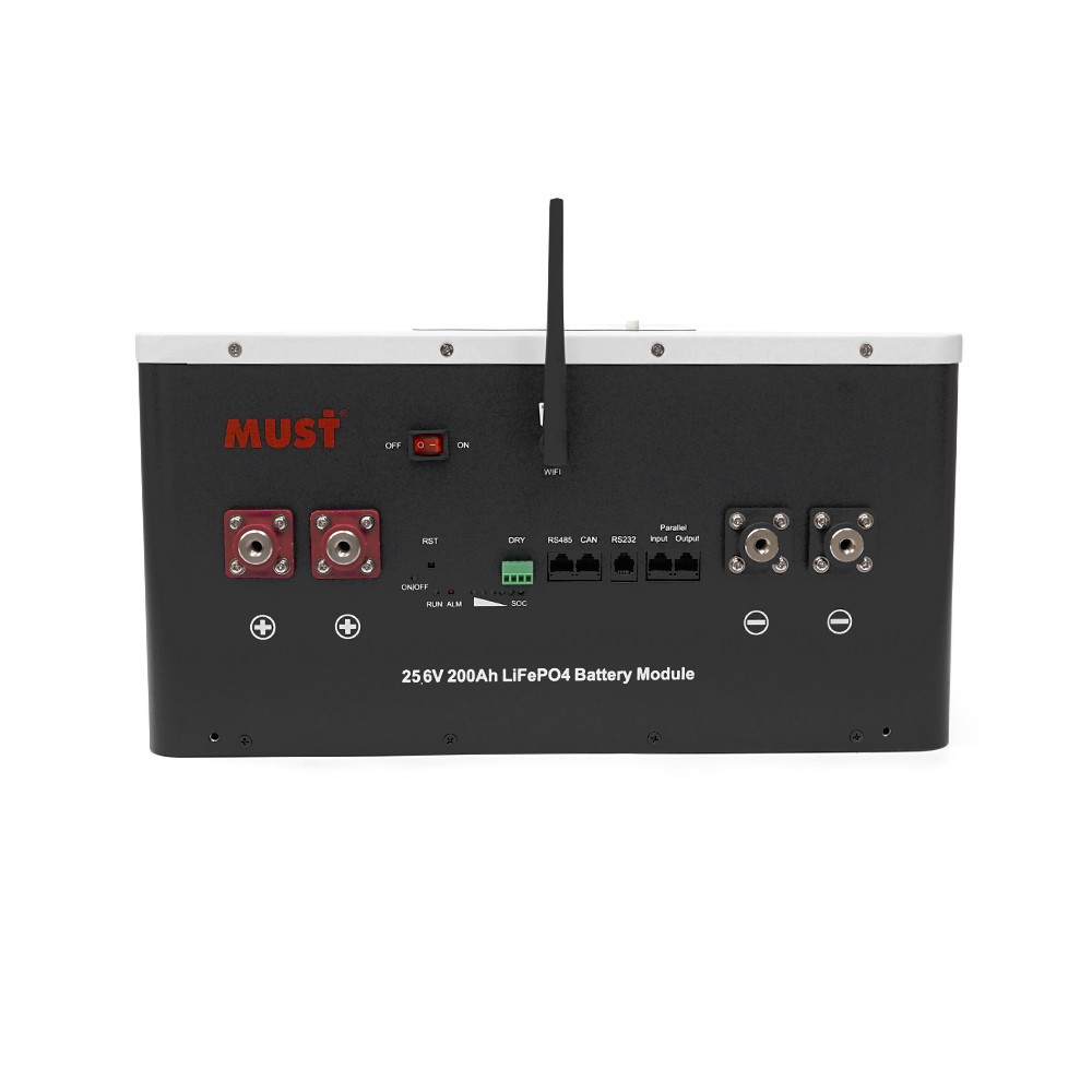Аккумуляторная батарея Must LiFePO4 LP16-24200 25.6V 200Ah, 5,12kWh, BMS100A@8S, CAN2.0:RS232:RS485, 6000 cycles, 486x442x250,44kg Фото 3