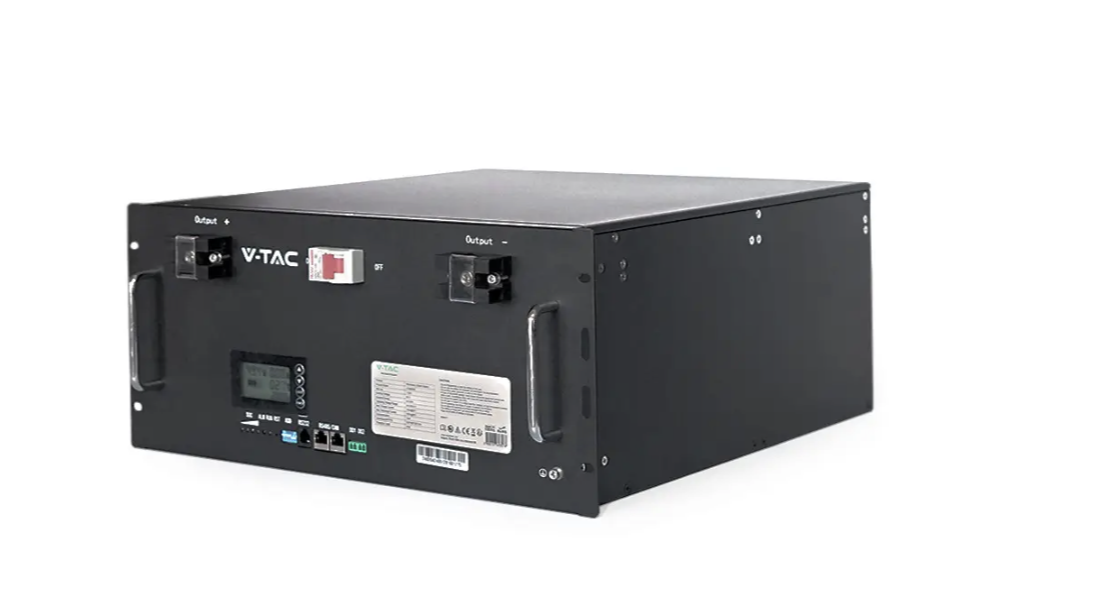 Акумулятор V-TAC LiFePO4 48V 200Ah 9,6kWh,(100:100A) 445x244x500mm, Акумуляторна батарея V-TAC LiFePO4 48V 200Ah 9,6 kWh (100A / 100A)